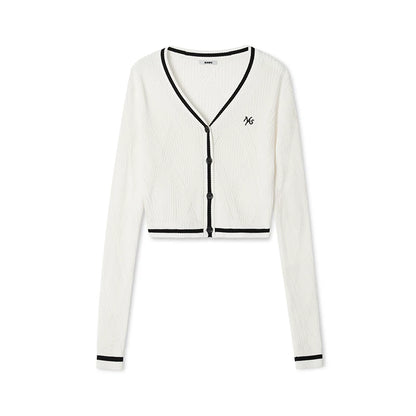 Versailles Wool Argyle Cardigan Top