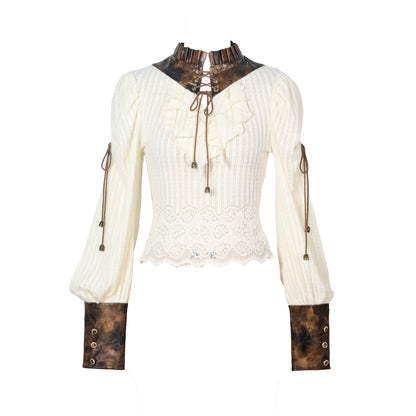 Steampunk Knitted Lace Top