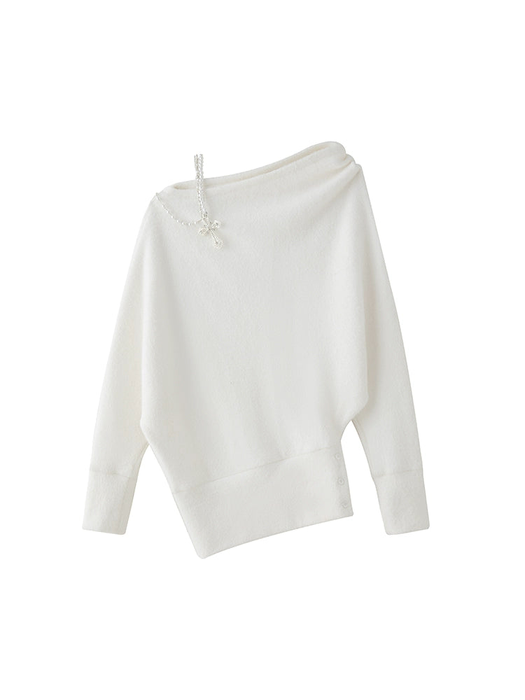 White Foaminck Slouch Sweater