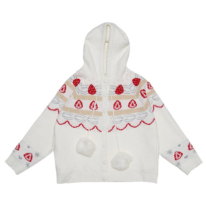 Happy Birthday Strawberry Mohair Cardigan