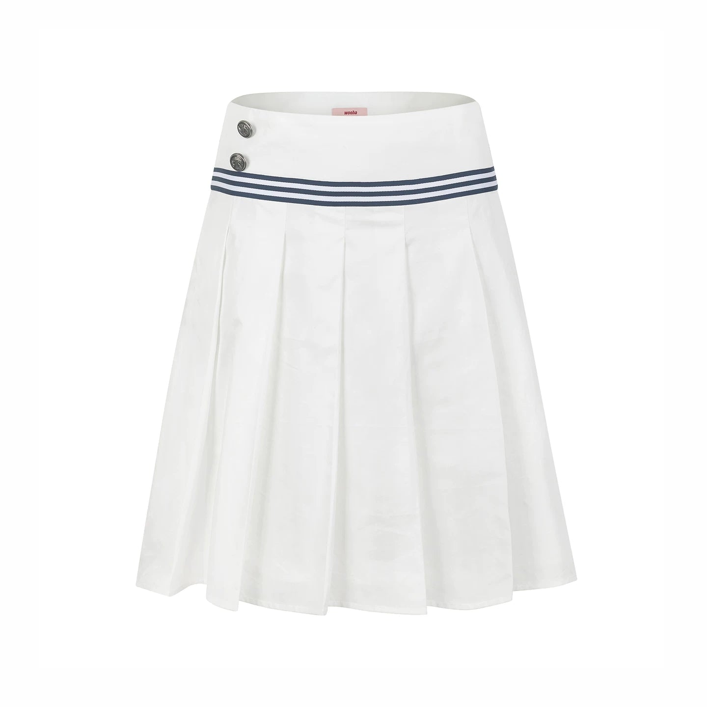 College Style Mid-Length Pleated Skirt