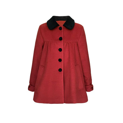 Red Bow Woolen Coat