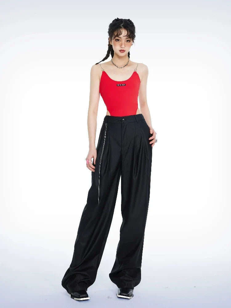 High waist wide leg pants