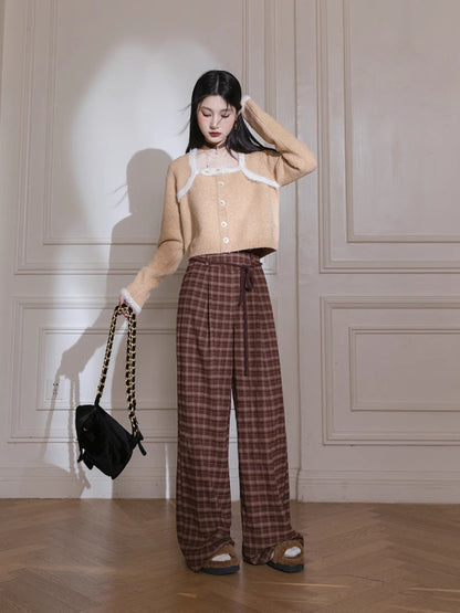 Wool soft fake two-piece sweater