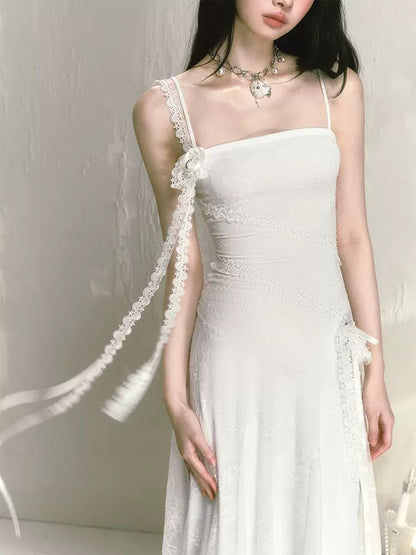 Lace suspender dress