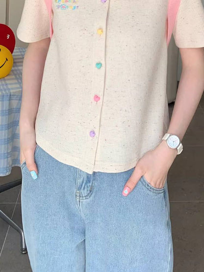 Color dot short sleeve T-shirt