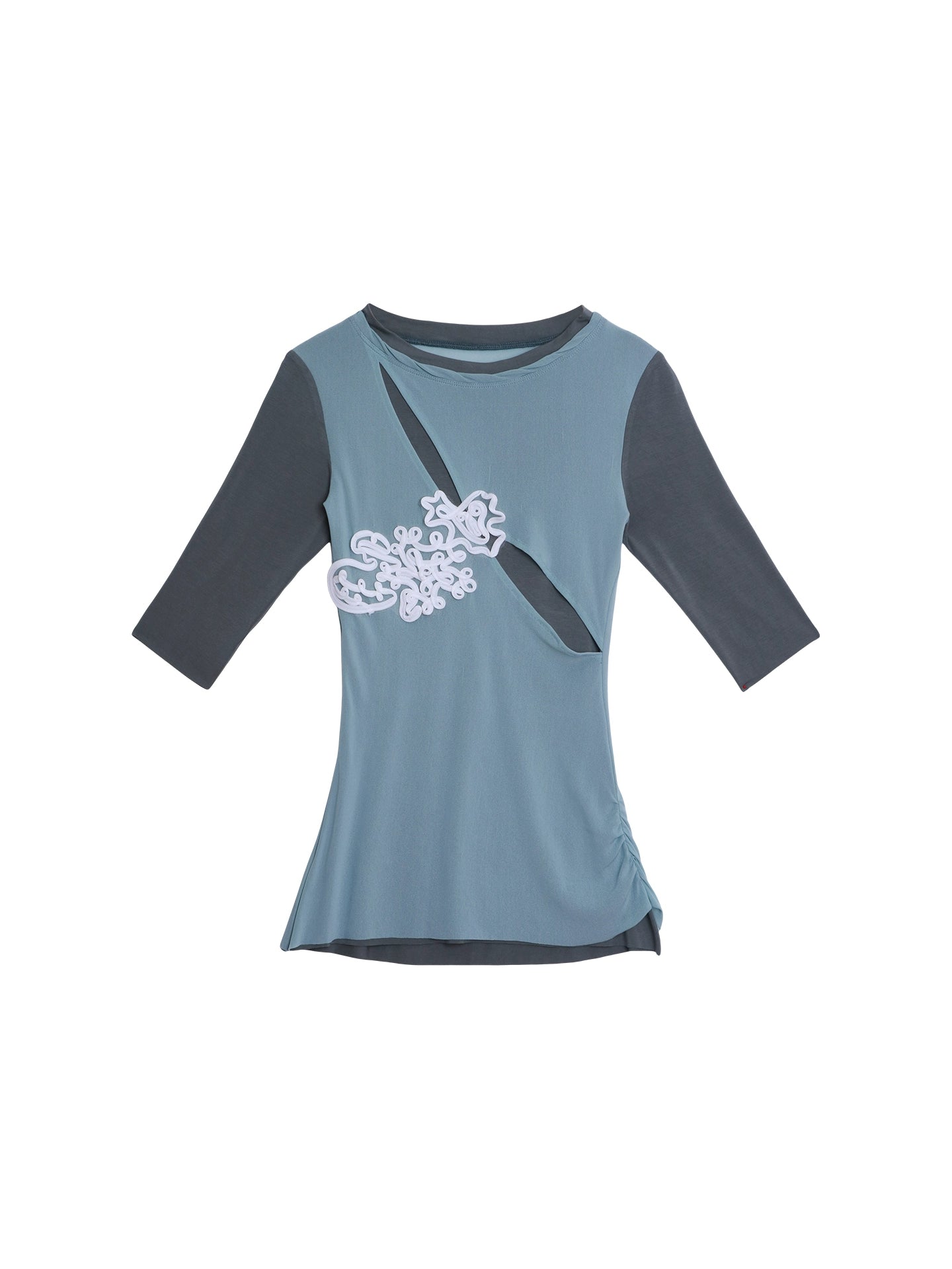 Jacquard Color-Blocked Slim-Fit Top