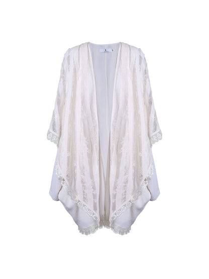 Vintage Paneled Lace Cropped Cardigan Coat