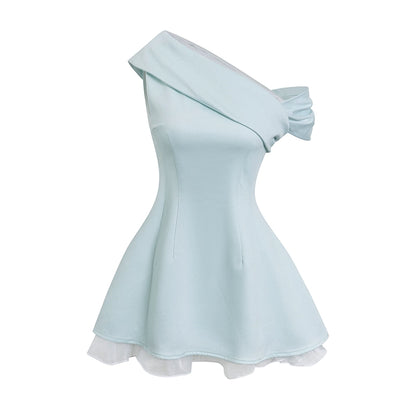 Mint Green One-Shoulder Dress