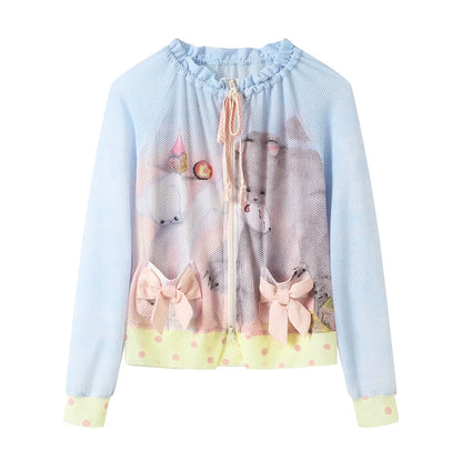 Illustration Mesh Sun Protection Top