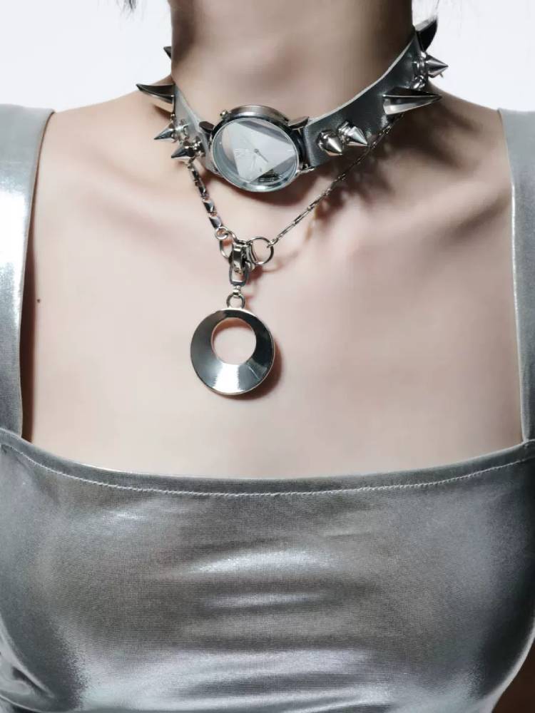 Punk choker chain necklace