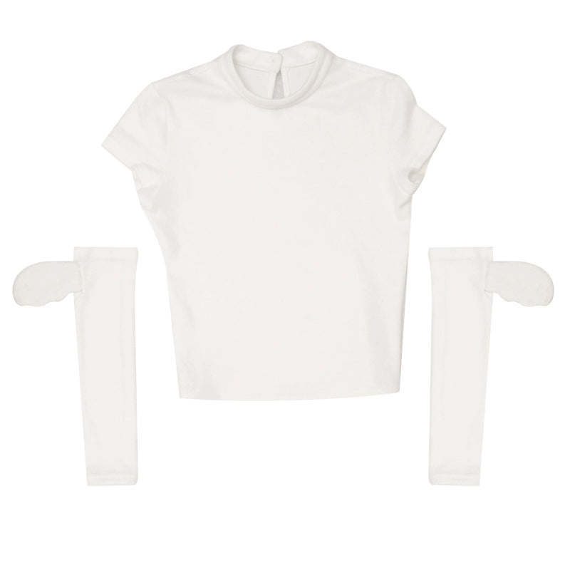 Small Wings Fur Split-Sleeve T-Shirt