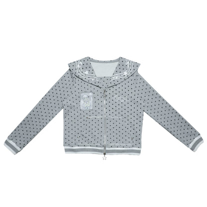 Original Polka Dot Embroidery Sailor Uniform Jacket
