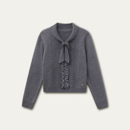 Forest Gray Lace Knit Sweater