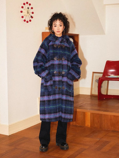 Plaid long coat