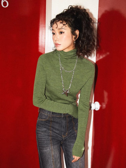 Turtleneck wool knit