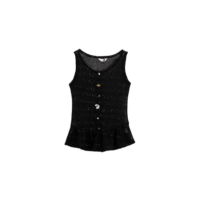 Shards Sequin Ruffled Top