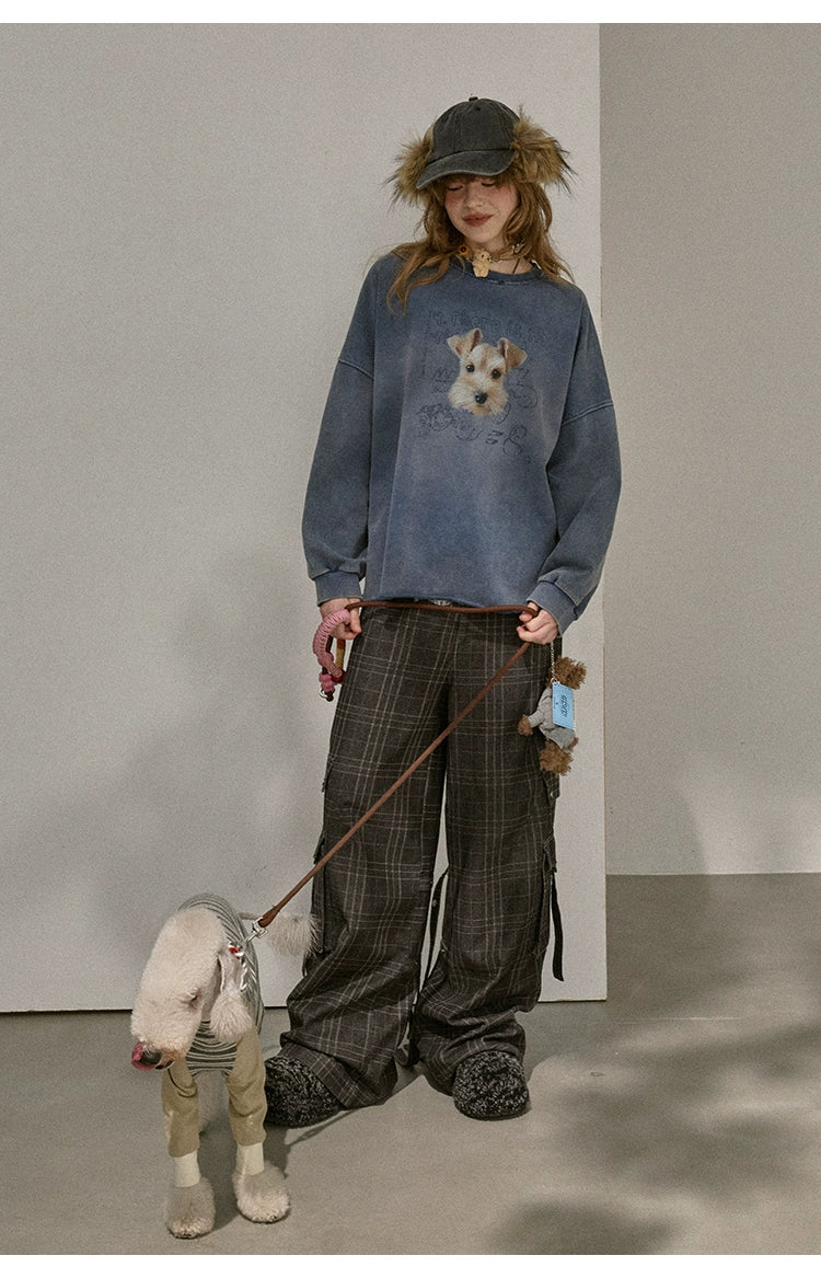 Retro Mottled Graphic Sweatshirt