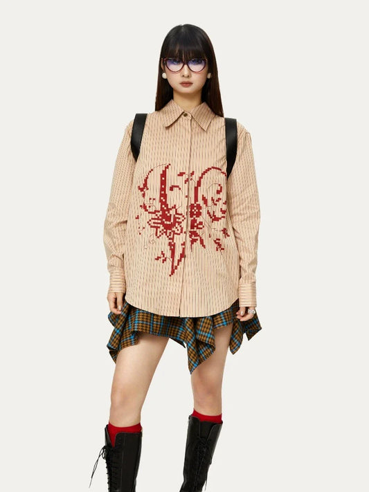 Printed casual silhouette shirt