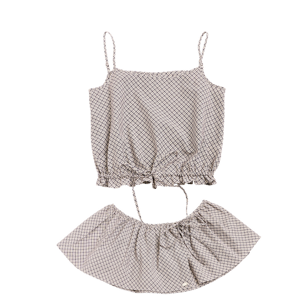 Vintage Cotton Bias-Cut Skirt Set