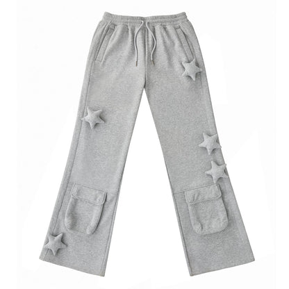 Three-Dimensional Pentagram Flared Pants