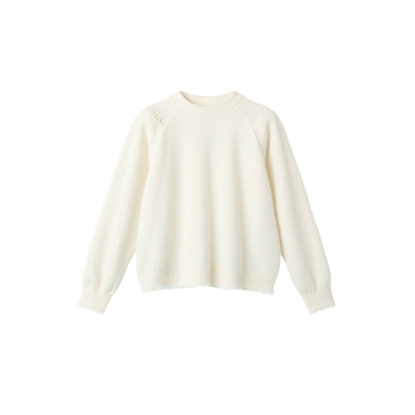 Fringed Raw Edge Knit Top