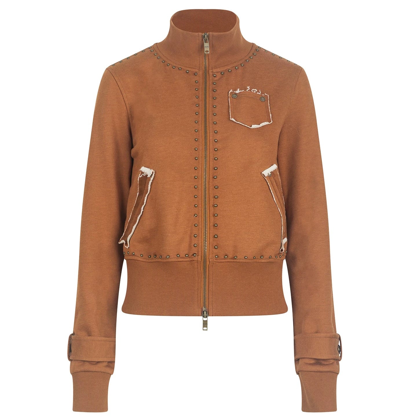 Retro Rivet Sweatshirt Jacket