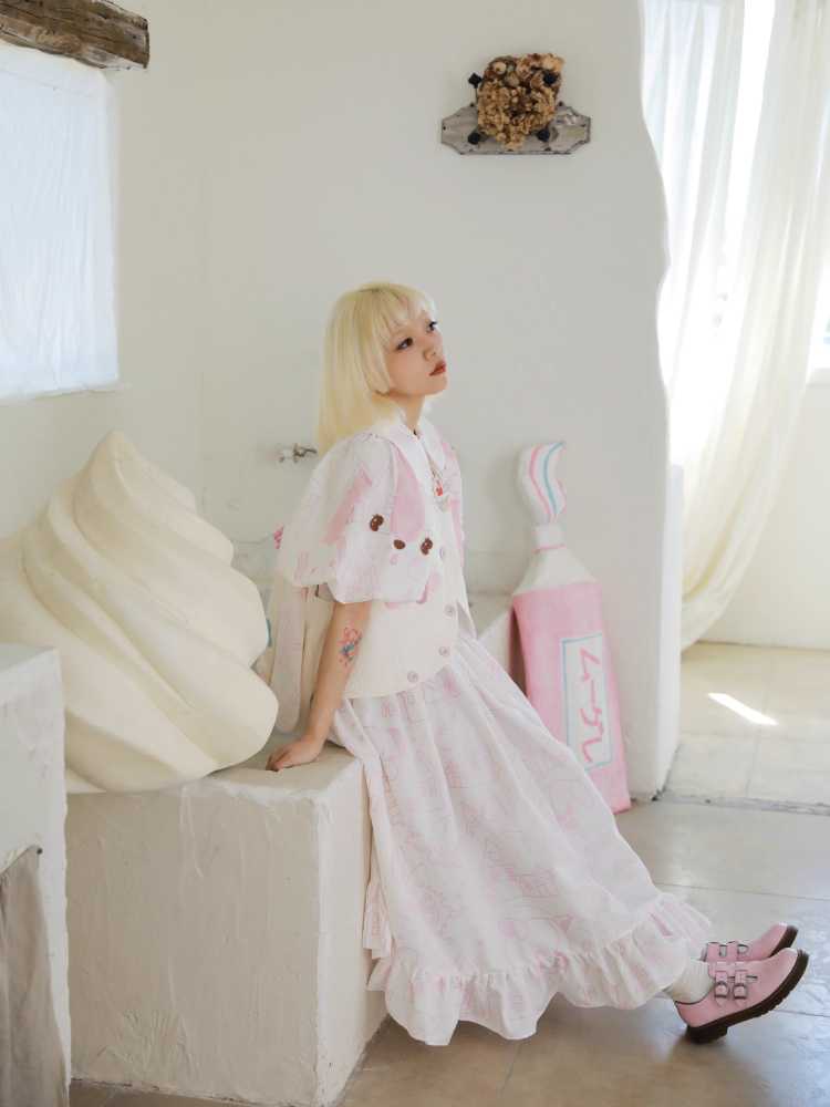 Puff sleeve princess dress