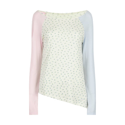 Contrast Color Floral T-Shirt