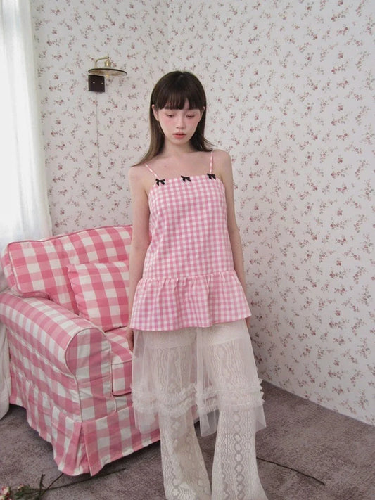 Plaid suspender dress