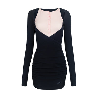 Winter Contrast Slim Dress