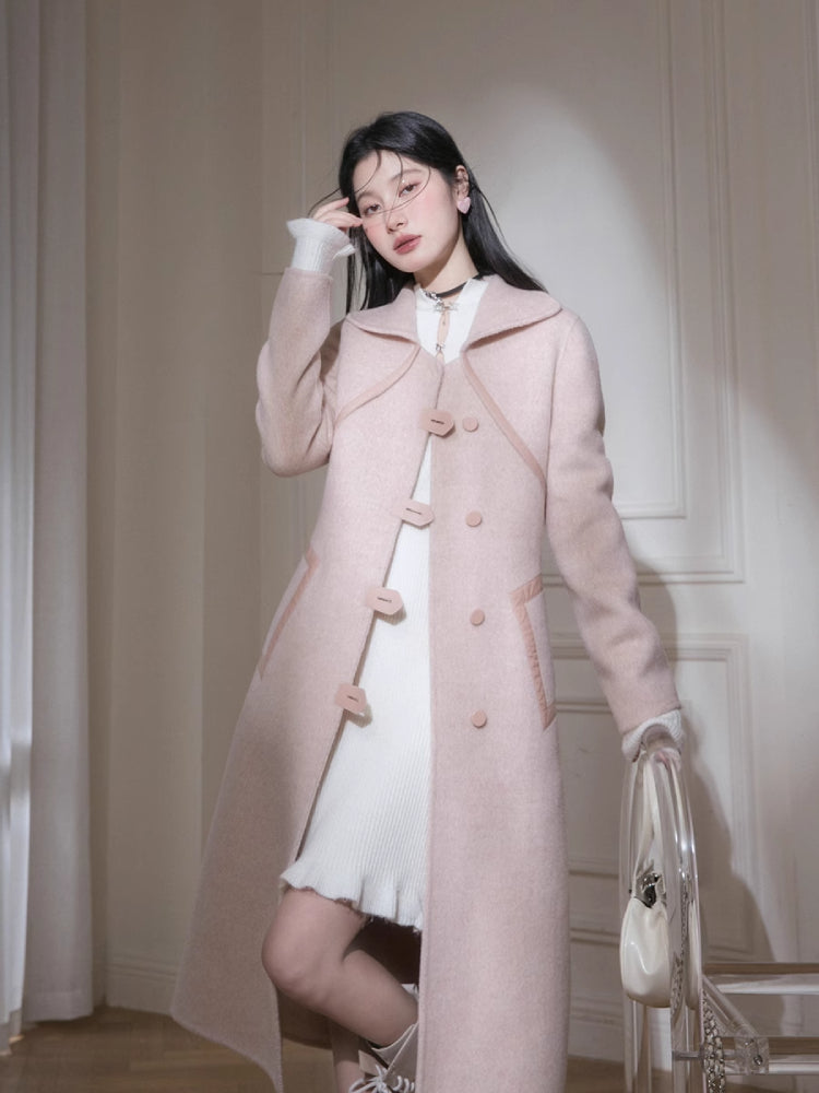 Camel dress style wool long coat