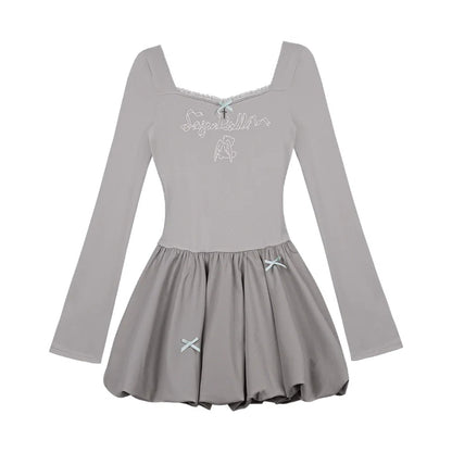 Girly Gray Knitted Princess Dress