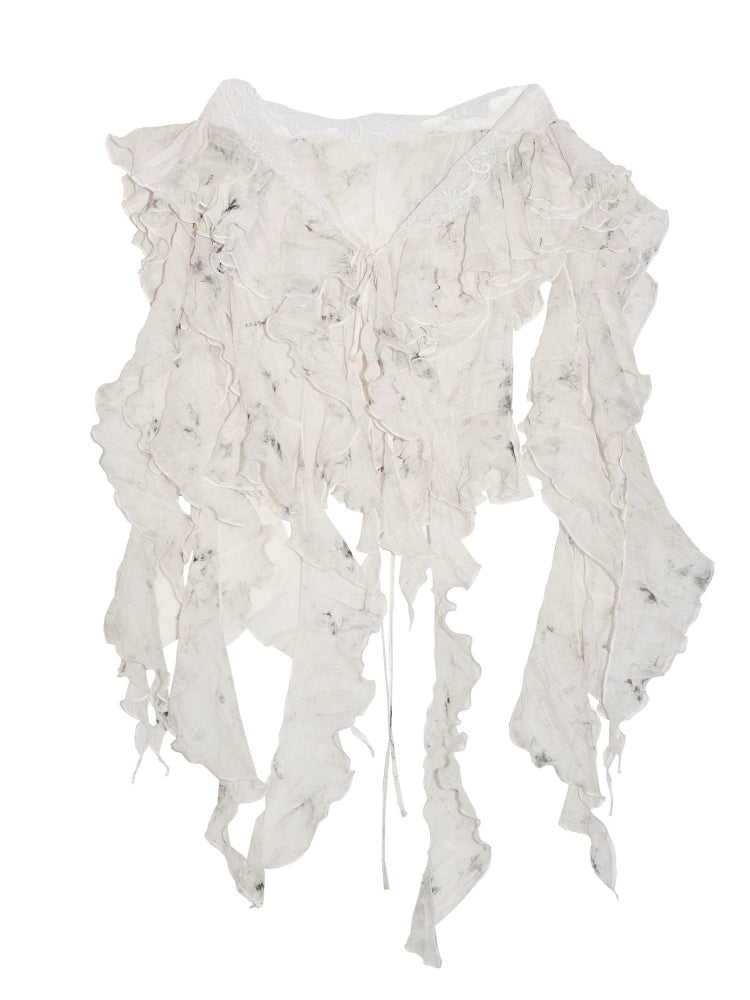 Dreamy Botanical Ruffle Top