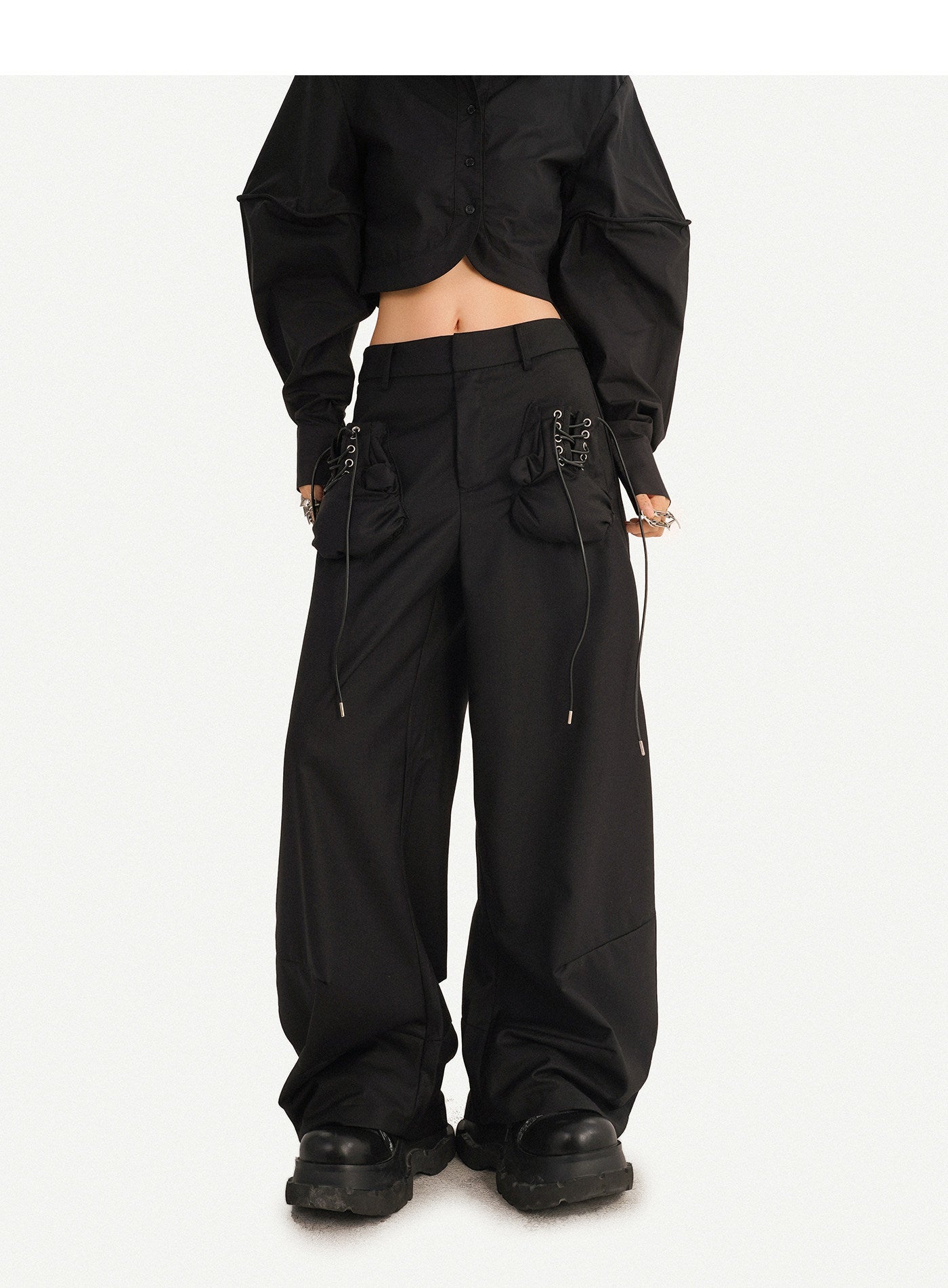 Minimalist High-Waist Wide-Leg Pants