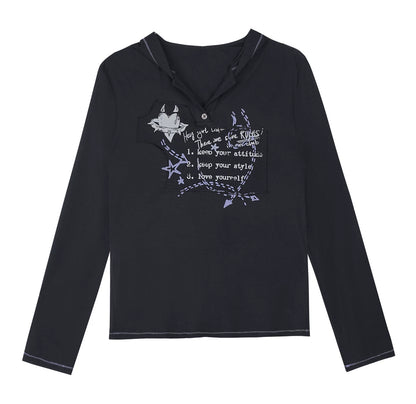 Mesh Graffiti Hooded Top Matching Set