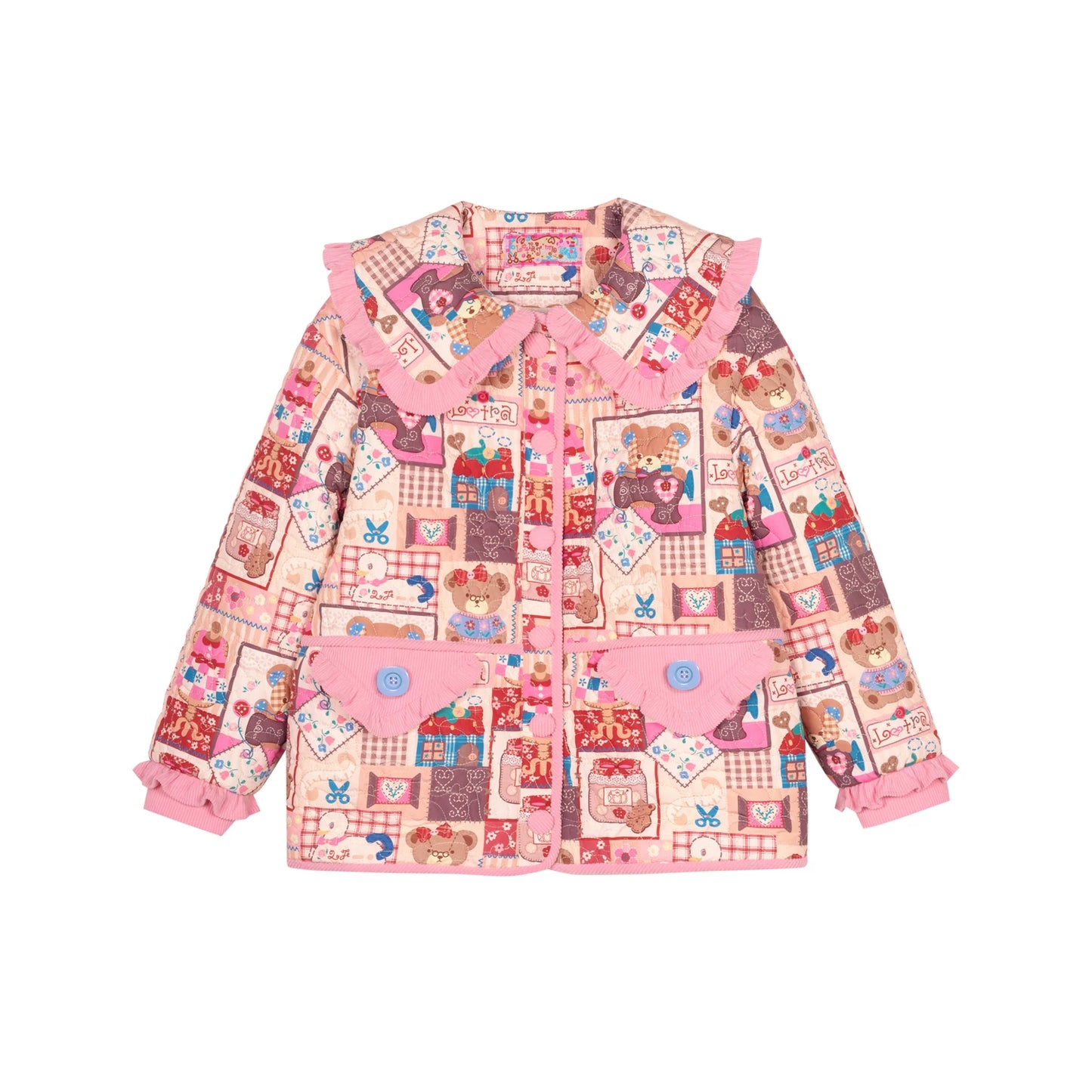 Rosa Patchwork Steppjacke