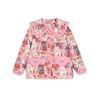 Rosa Patchwork Steppjacke