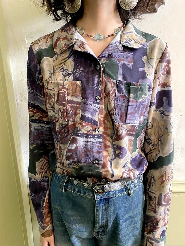 Printed casual loose shirt