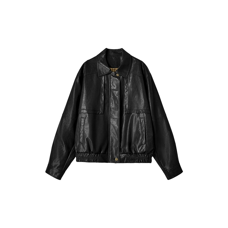 Casual Silhouette Biker Style Jacket