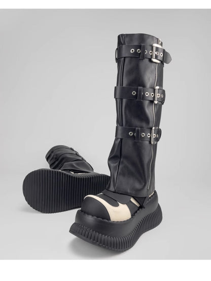 Sweet and cool punk style belt boots