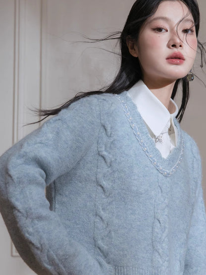 Patchwork pullover sweater