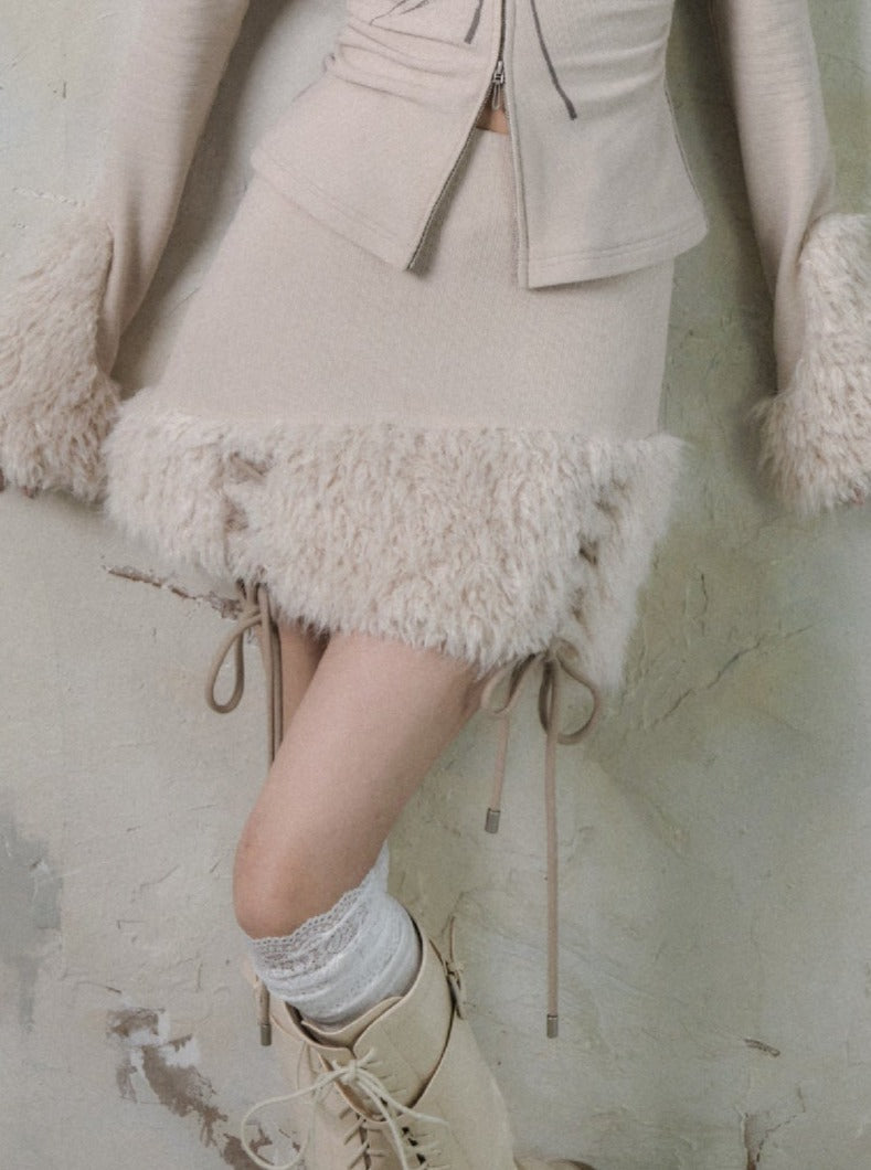 Butterfly Prophecy Knitted Fur Skirt