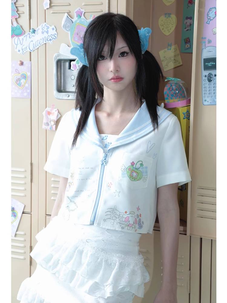 Short-sleeved sailor uniform