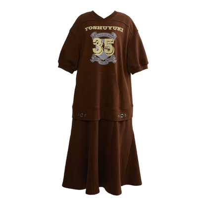 Brown Digital Print Dress