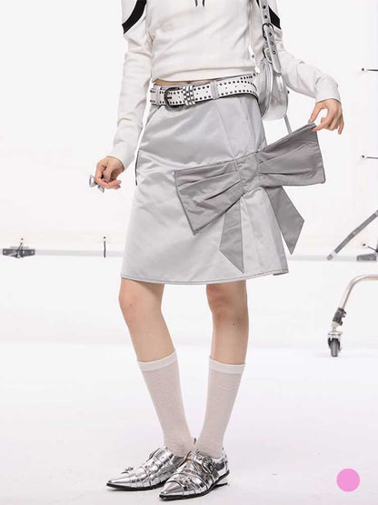 Silver patchwork skirt