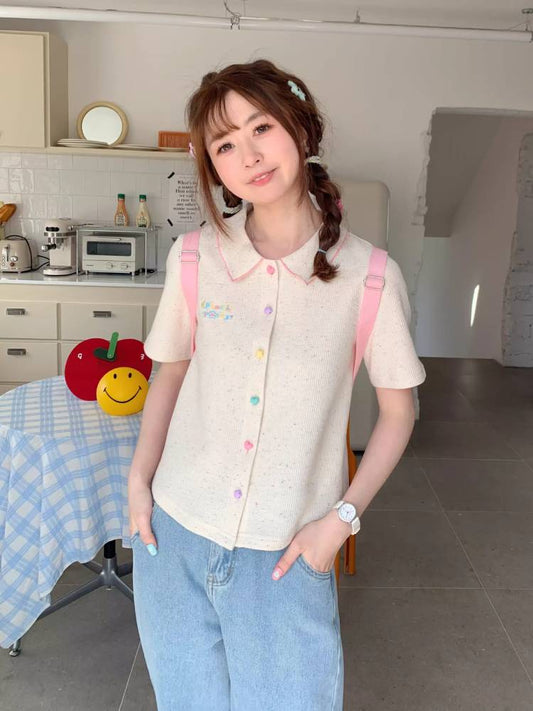 Color dot short sleeve T-shirt