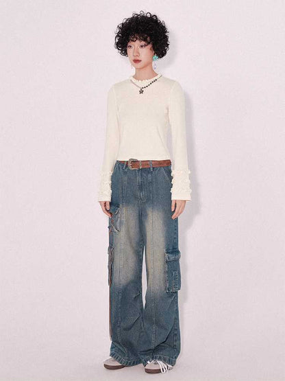 Low waist wide leg jeans