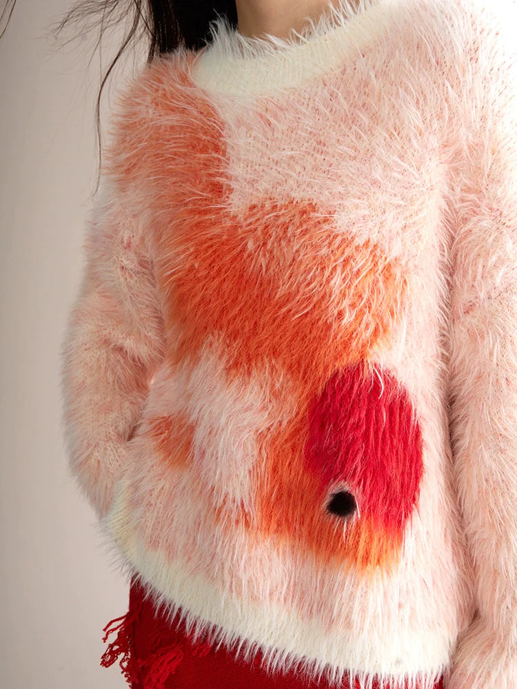 Goldfish imitation mink fur loose sweater