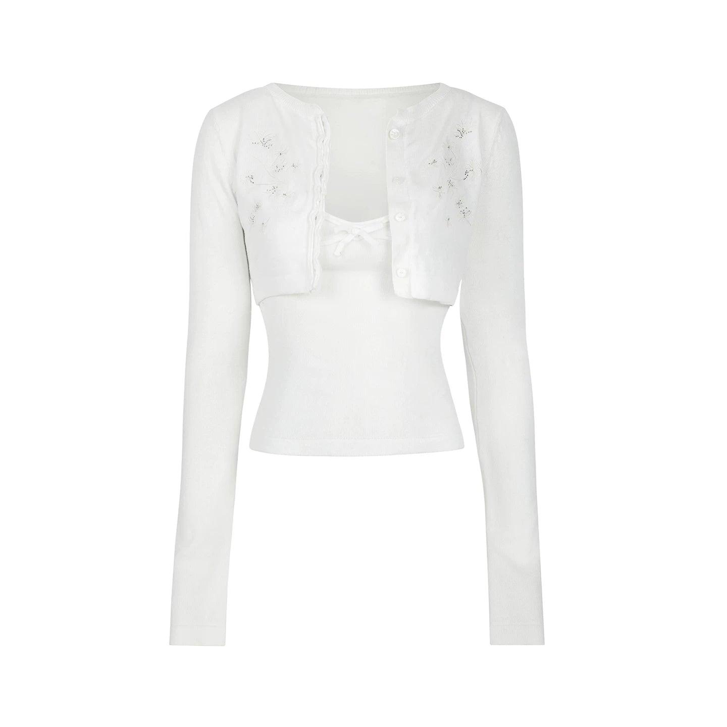 Sweet Embroidered Knitwear Set